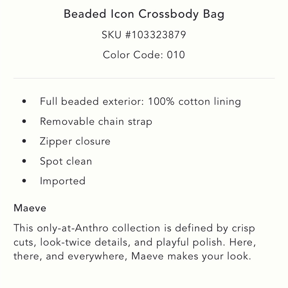 ✨ Anthropologie Beaded Icon Crossbody Bag - Picture 6 of 6